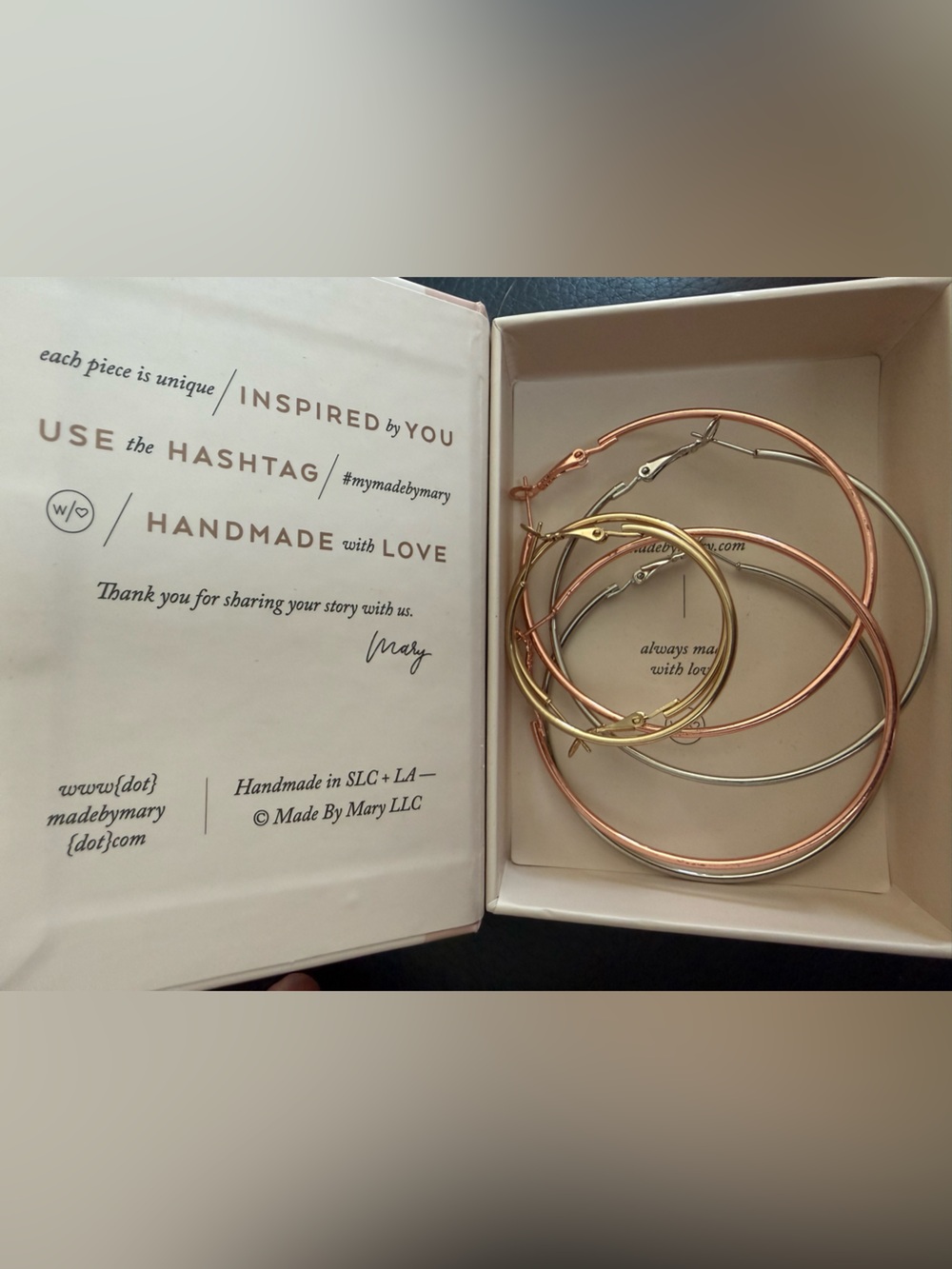 Made by Mary Gold, Silver and Rose Gold Hoop Earring Set